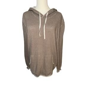 The Normal Brand Cotton Pullover Hoody Tan & Cream Long Sleeve Sz L